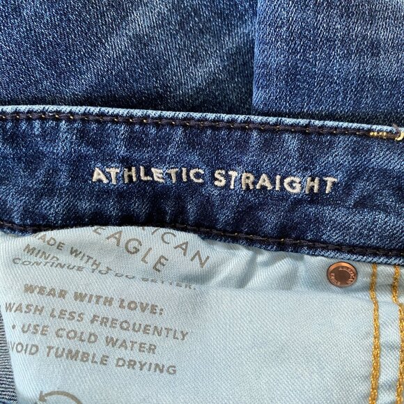 American Eagle men's airflex temp tech athletic straight medium wash jeans 29x34 - Picture 9 of 10